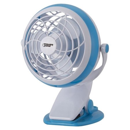 POWERZONE Fan Clip-On Dl-Pwr Grn/Blu 4In QT-U409-D